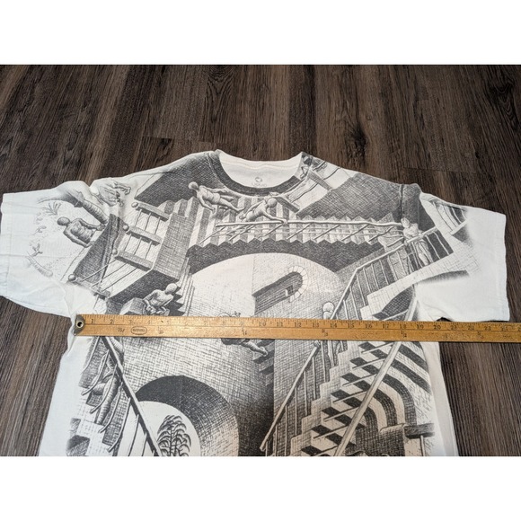 Liquid Blue Escher‎ Stairs All Over Print T Shirt Illusion Art - Picture 2 of 4